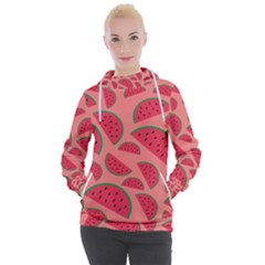 Watermelon Red Food Fruit Healthy Summer Fresh Women s Hooded Pullover by pakminggu