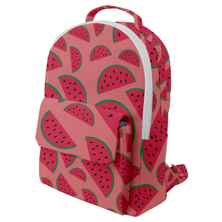 Watermelon Red Food Fruit Healthy Summer Fresh Flap Pocket Backpack (Small)