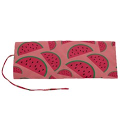 Watermelon Red Food Fruit Healthy Summer Fresh Roll Up Canvas Pencil Holder (s) by pakminggu