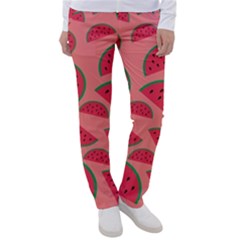 Watermelon Red Food Fruit Healthy Summer Fresh Women s Casual Pants by pakminggu