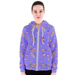 Art Pattern Design Seamless Scrapbooking Women s Zipper Hoodie