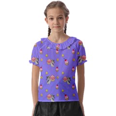 Art Pattern Design Seamless Scrapbooking Kids  Frill Chiffon Blouse by pakminggu