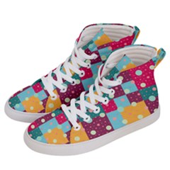 Background Pattern Texture Design Dots Wallpaper Men s Hi-top Skate Sneakers