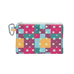 Background Pattern Texture Design Dots Wallpaper Canvas Cosmetic Bag (small) by pakminggu