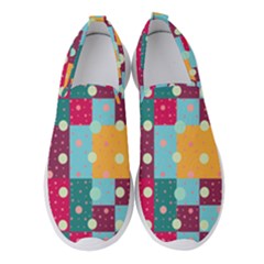 Background Pattern Texture Design Dots Wallpaper Women s Slip On Sneakers by pakminggu