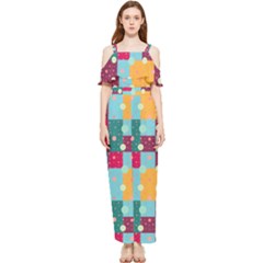 Background Pattern Texture Design Dots Wallpaper Draped Sleeveless Chiffon Jumpsuit