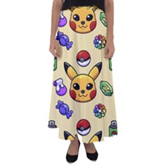 Pikachu Flared Maxi Skirt by artworkshop