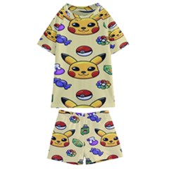 Pikachu Kids  Swim Tee And Shorts Set by artworkshop