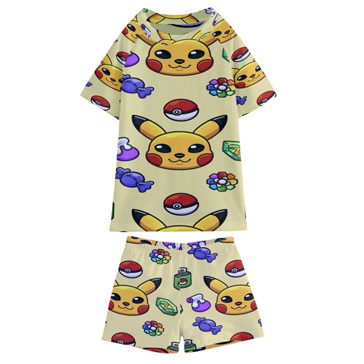 Pikachu Kids  Swim Tee and Shorts Set