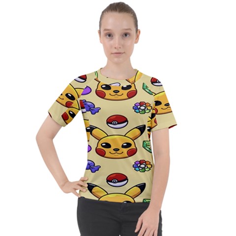 Pikachu Women s Sport Raglan Tee by artworkshop