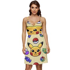 Pikachu V-neck Pocket Summer Dress  by artworkshop