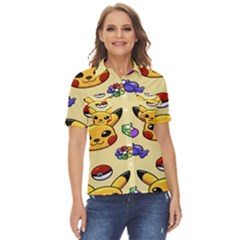 Pikachu Women s Short Sleeve Double Pocket Shirt