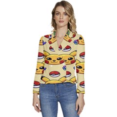 Pikachu Women s Long Sleeve Revers Collar Cropped Jacket