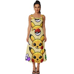 Pikachu Square Neckline Tiered Midi Dress by artworkshop