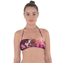 Pink Flower Tie Back Bikini Top by artworkshop