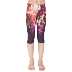 Pink Flower Kids  Capri Leggings  by artworkshop