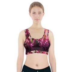 Pink Flower Sports Bra With Pocket by artworkshop