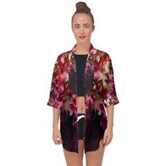 Pink Flower Open Front Chiffon Kimono by artworkshop