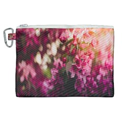 Pink Flower Canvas Cosmetic Bag (xl) by artworkshop