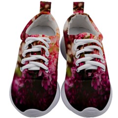 Pink Flower Kids Athletic Shoes by artworkshop