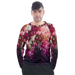 Pink Flower Men s Long Sleeve Raglan Tee