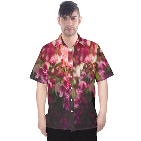 Pink Flower Men s Hawaii Shirt by artworkshop