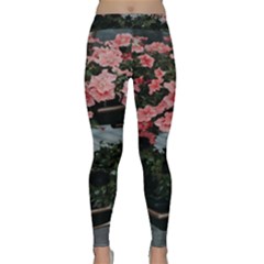 Pink Peony  Flower Classic Yoga Leggings by artworkshop