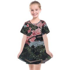 Pink Peony  Flower Kids  Smock Dress by artworkshop