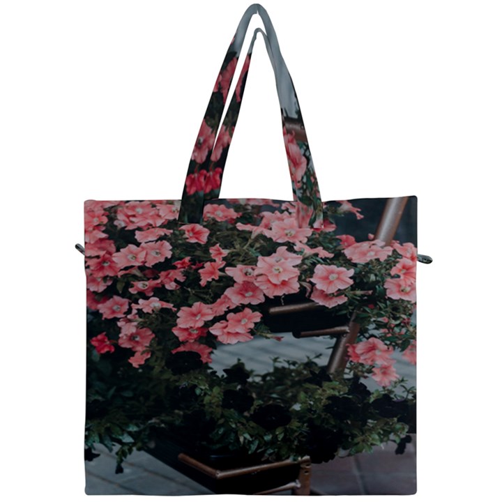 Pink Peony  Flower Canvas Travel Bag