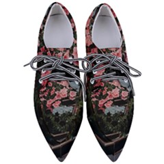 Pink Peony  Flower Pointed Oxford Shoes by artworkshop