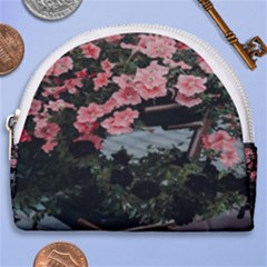 Pink Peony  Flower Horseshoe Style Canvas Pouch by artworkshop