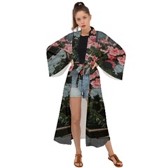 Pink Peony  Flower Maxi Kimono by artworkshop