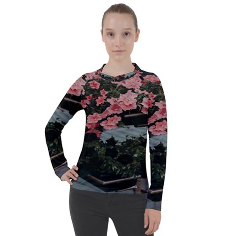 Pink Peony  Flower Women s Pique Long Sleeve Tee by artworkshop