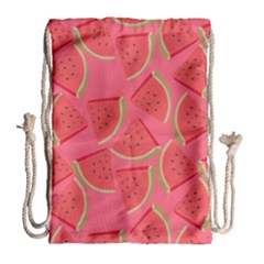 Watermelon Background Watermelon Wallpaper Drawstring Bag (large) by pakminggu