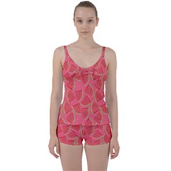 Watermelon Background Watermelon Wallpaper Tie Front Two Piece Tankini by pakminggu