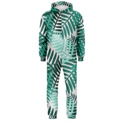 Background Pattern Texture Leaves Design Wallpaper Hooded Jumpsuit (men)