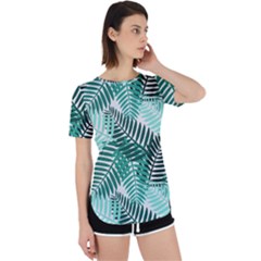 Background Pattern Texture Leaves Design Wallpaper Perpetual Short Sleeve T-shirt