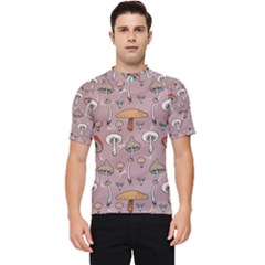 Mushrooms Autumn Fall Pattern Seamless Decorative Men s Short Sleeve Rash Guard by pakminggu