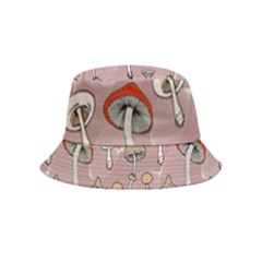 Mushrooms Autumn Fall Pattern Seamless Decorative Bucket Hat (kids) by pakminggu