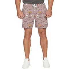 Mushrooms Autumn Fall Pattern Seamless Decorative Men s Runner Shorts by pakminggu