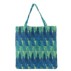 Christmas Trees Pattern Digital Paper Seamless Grocery Tote Bag