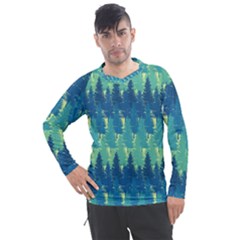 Christmas Trees Pattern Digital Paper Seamless Men s Pique Long Sleeve Tee