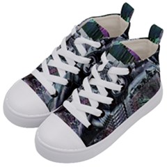 Cyberpunk Drama Kids  Mid-top Canvas Sneakers by MRNStudios