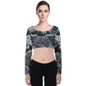 Cyberpunk Drama Velvet Long Sleeve Crop Top View1