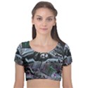 Cyberpunk Drama Velvet Short Sleeve Crop Top  View1