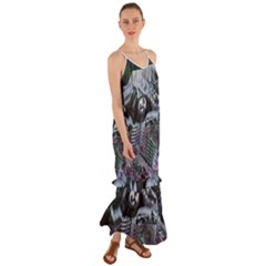 Cyberpunk Drama Cami Maxi Ruffle Chiffon Dress