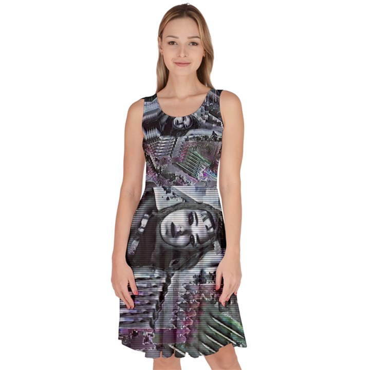 Cyberpunk Drama Knee Length Skater Dress With Pockets