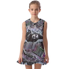 Cyberpunk Drama Kids  Pilgrim Collar Ruffle Hem Dress