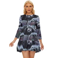 Cyberpunk Drama Long Sleeve Babydoll Dress