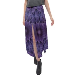 Shape Geometric Symmetrical Symmetry Wallpaper Velour Split Maxi Skirt by Bangk1t